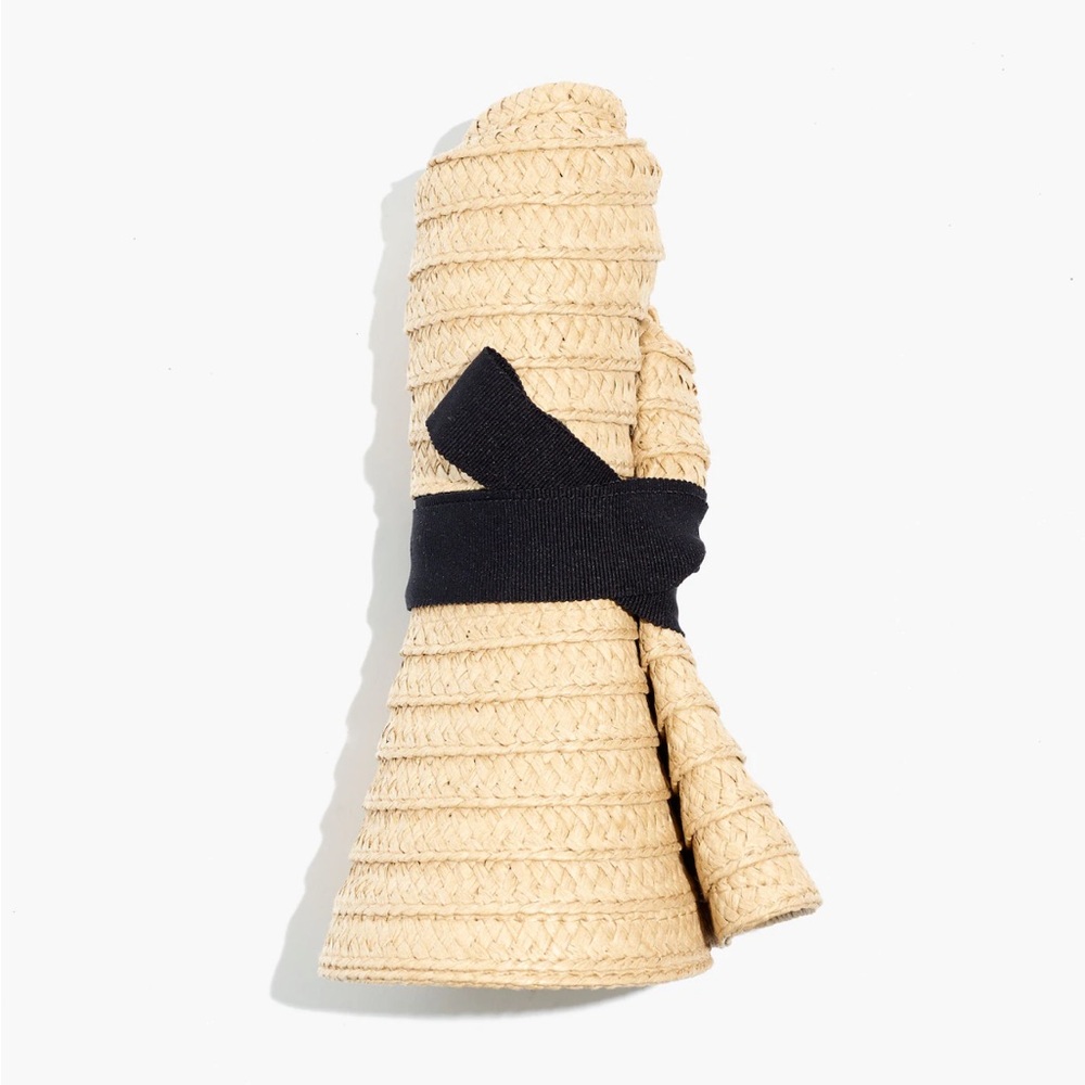 Madewell Packable Braided Straw Hat, M/L Size, Tan and Cream Color - Picture 3 of 10